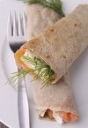 Crepes with Smoked Salmon, Goat Cheese and Dill